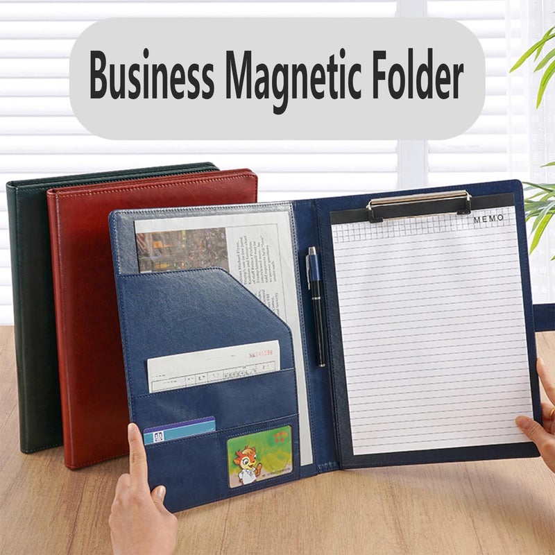 Lukdin Faux Leather Portfolio with Clipboard – A4/Letter Size Legal Pad Holder, Resume Organizer and Writing Folder, Professional Business Conference Office Padfolio(red) - Image 4